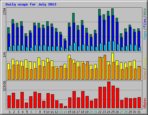 Daily usage for July 2013