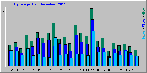 Hourly usage for December 2011