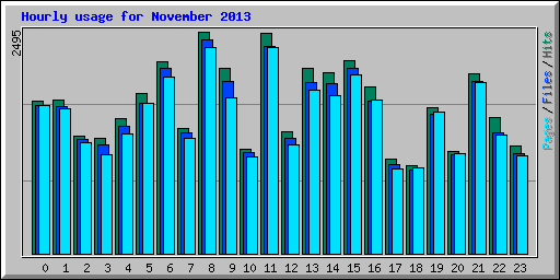 Hourly usage for November 2013
