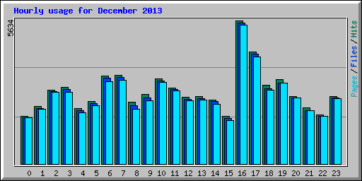 Hourly usage for December 2013