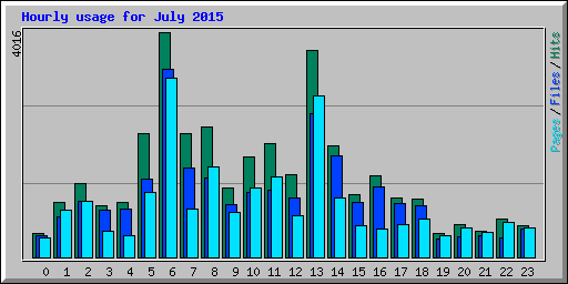 Hourly usage for July 2015