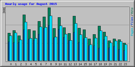 Hourly usage for August 2015